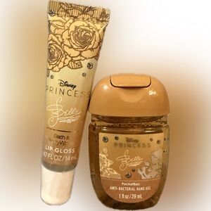 💛BATH AND BODY WORKS💛2-Piece Disney Princess Belle Lip Gloss & PocketBac Set/NWT